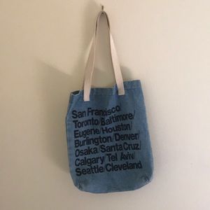 American Apparel cities denim tote